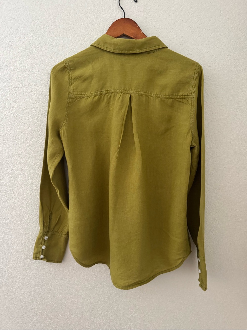 Free People Pistachio Pintuck Button Blouse - Picture 2 of 4